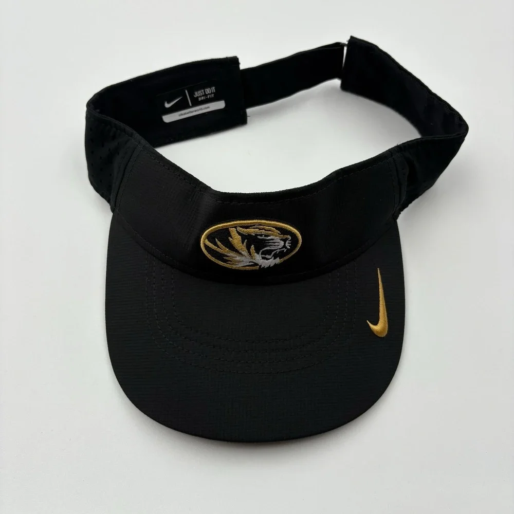 Nike Missouri Tigers Visor Hat Mens One Size Black Gold Dri Fit Mizzou NCAA Golf